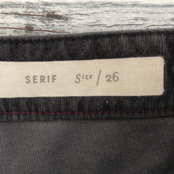 Anthropologie Pilcro and The Letterpress Serif Stone Gray Skinny Corduroy 26 - Picture 4 of 11
